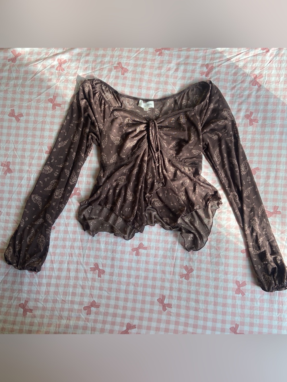Adorable fairy mesh boho blouse 🤎🍄‍🟫✨